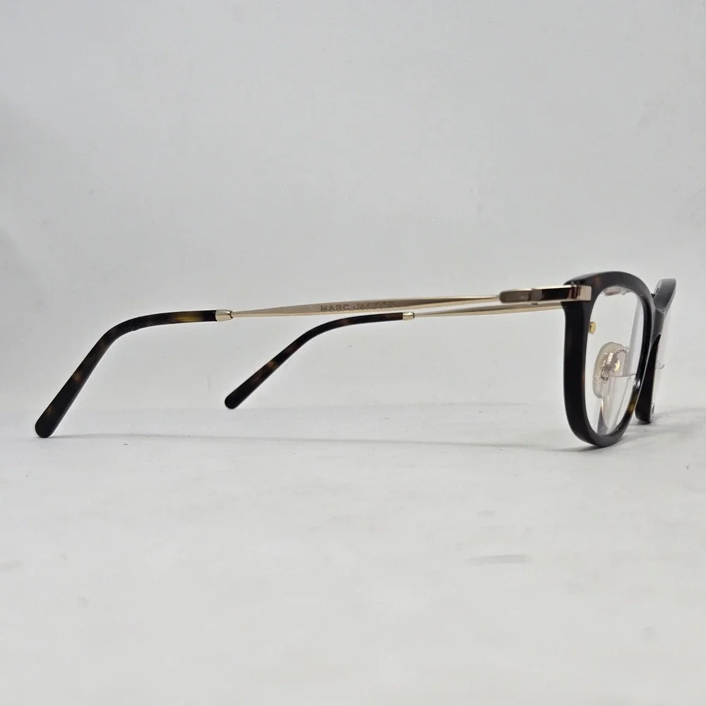 Marc Jacobs Tortoise Shell Cat Eye Eyeglasses Gold Metal Temples 53-18 MARC668G